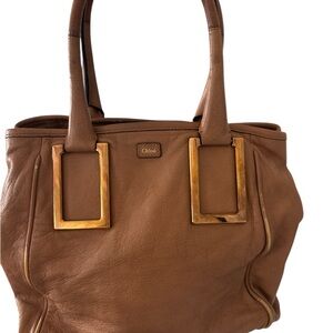 Chloe’ Brown Leather Ethel Tote Bag with coa card